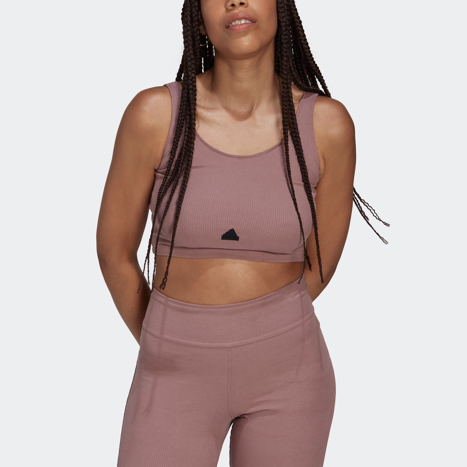 adidas Rib Cropped sporttopp Lila