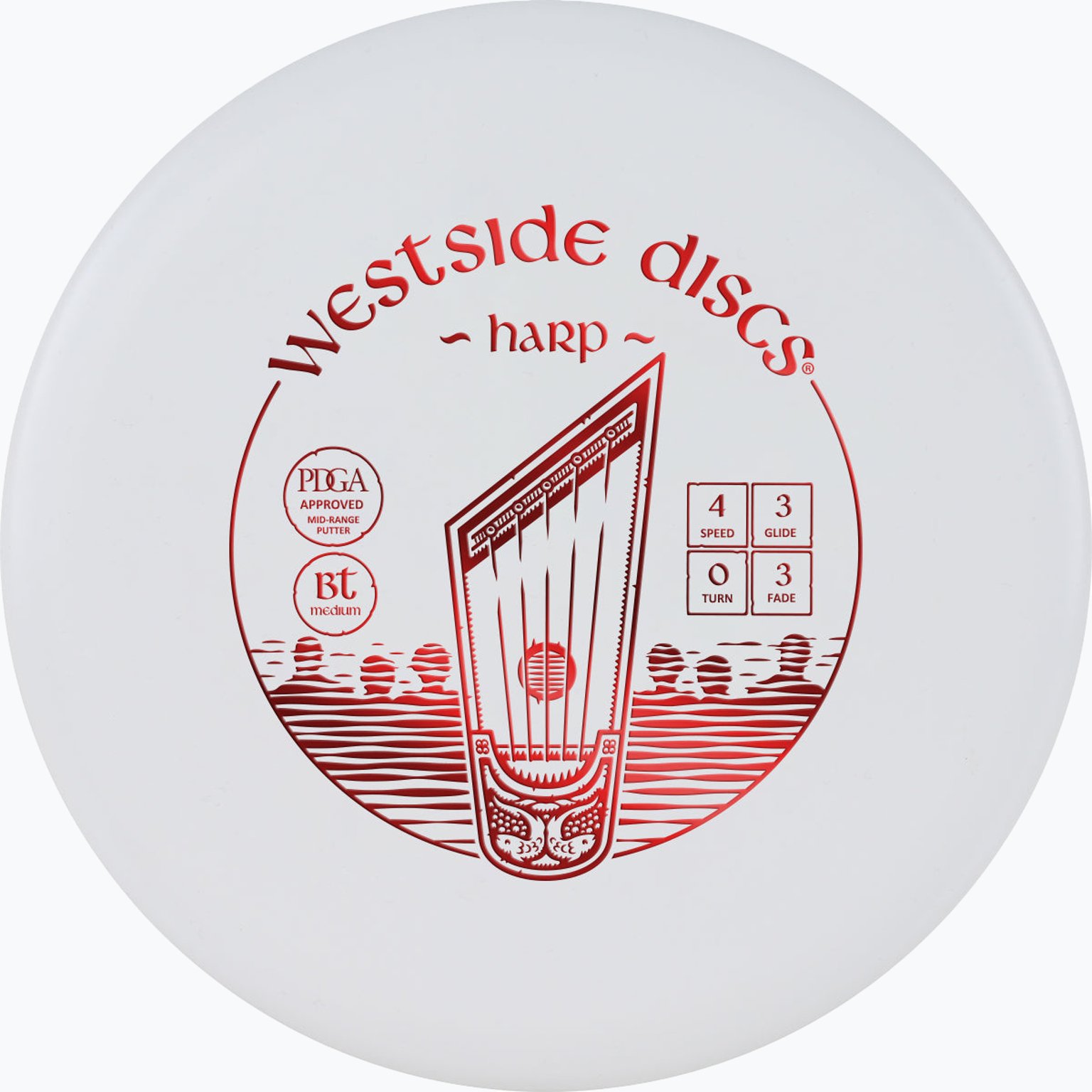 Westside Medium Harp BT Putter disc Vit