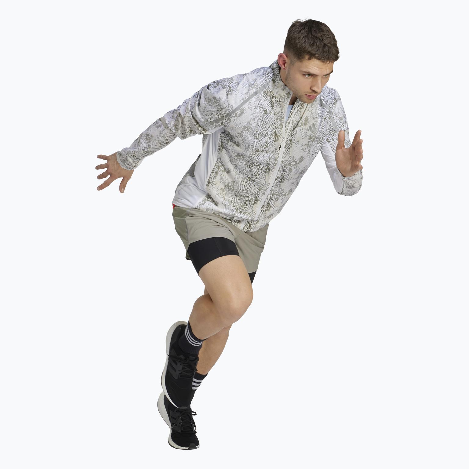 adidas Marathon Print M träningsjacka Vit