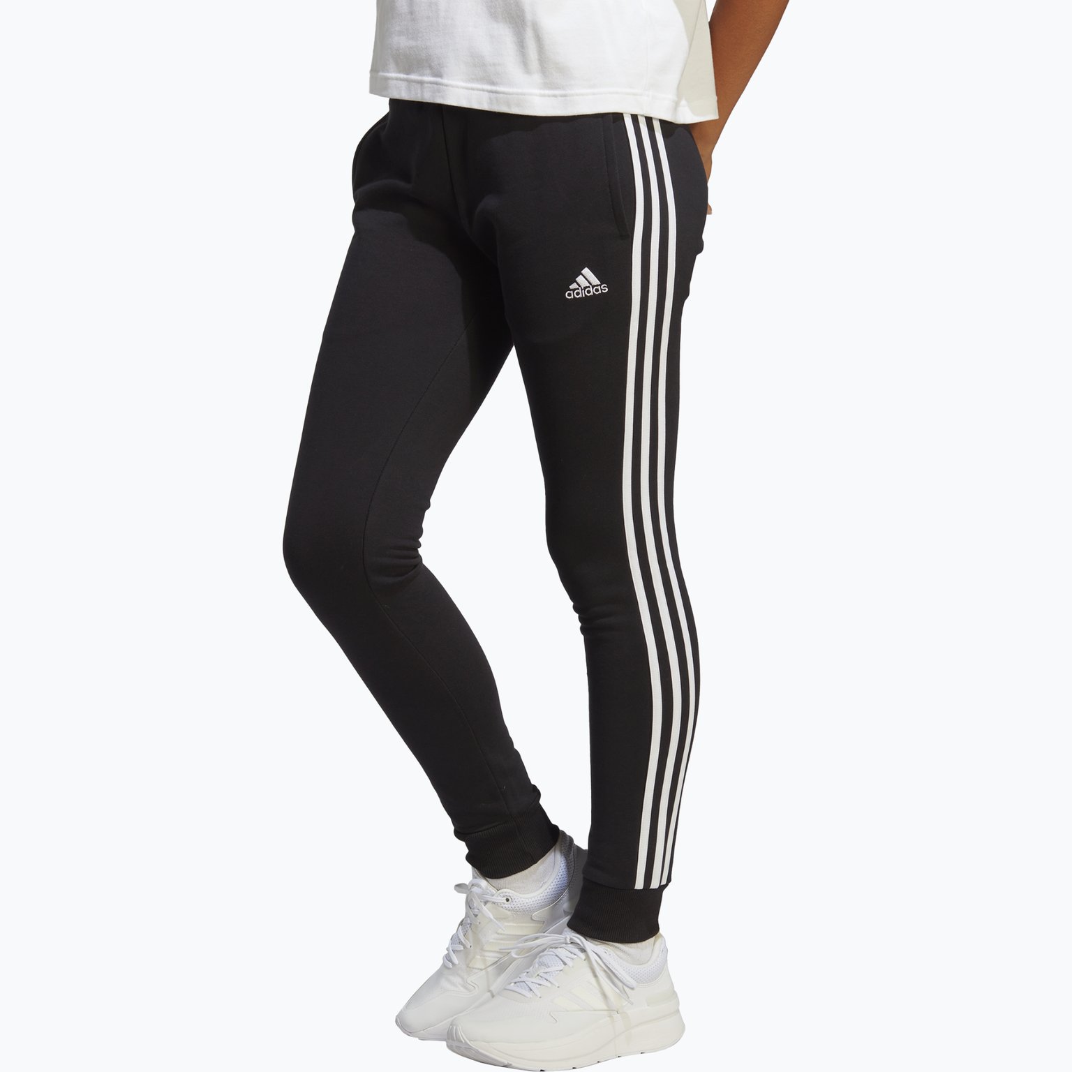 adidas Essentials 3-Stripes French Terry 24 W mjukisbyxor Svart