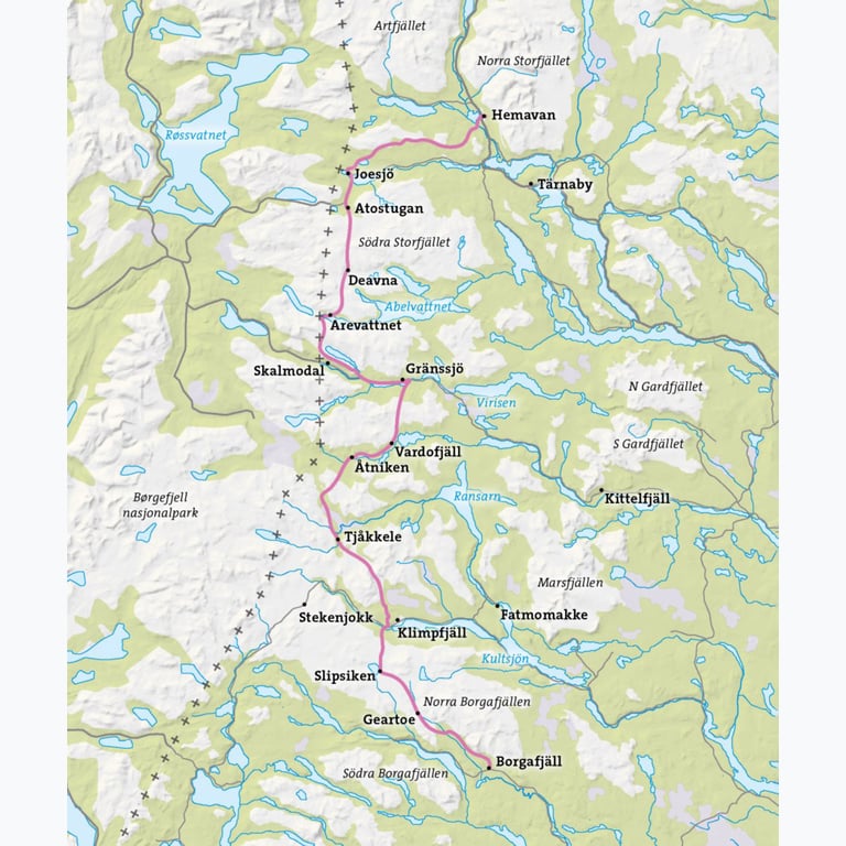 Calazo Friluftsatlas Lapplandsleden 1:50 000 Flerfärgad