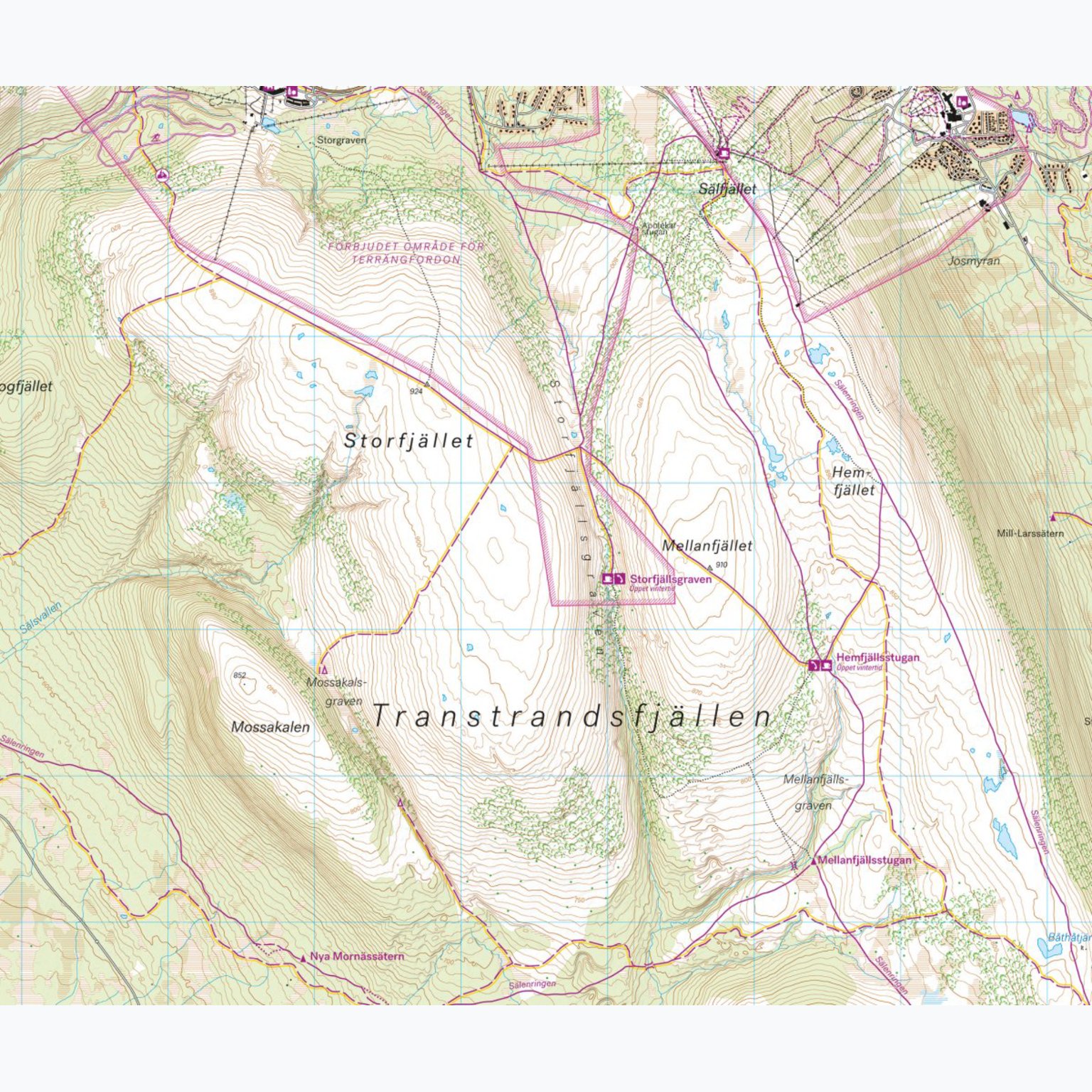 Calazo Grövelsjön & Töfsingdalens Nationalpark 1:25 000 karta Flerfärgad