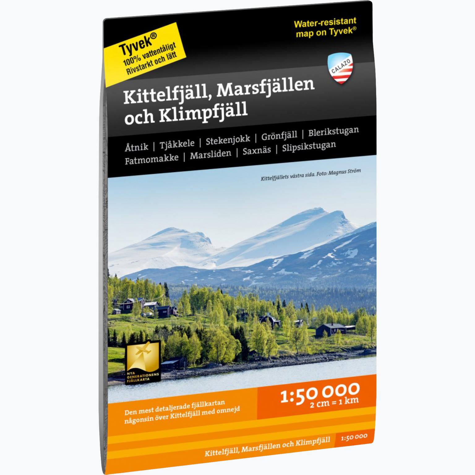 Calazo Kittelfjäll, Marsfjällen och Klimpfjäll 1:50 000 karta Vit