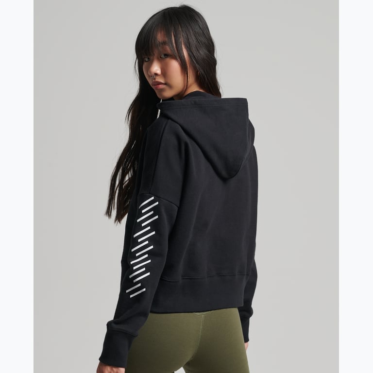 Superdry Code Core Crop Box huvtröja Svart