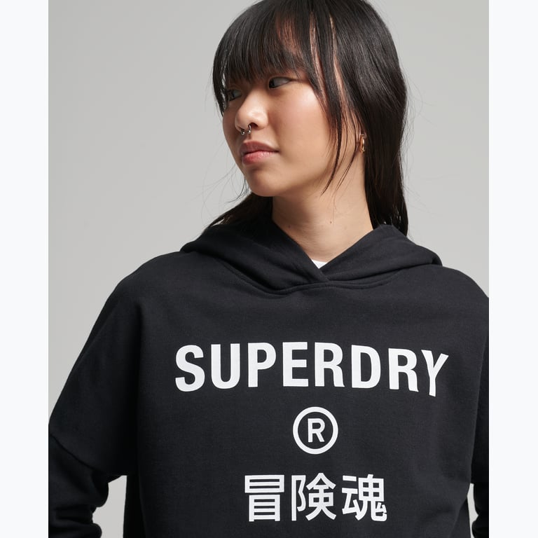 Superdry Code Core Crop Box huvtröja Svart