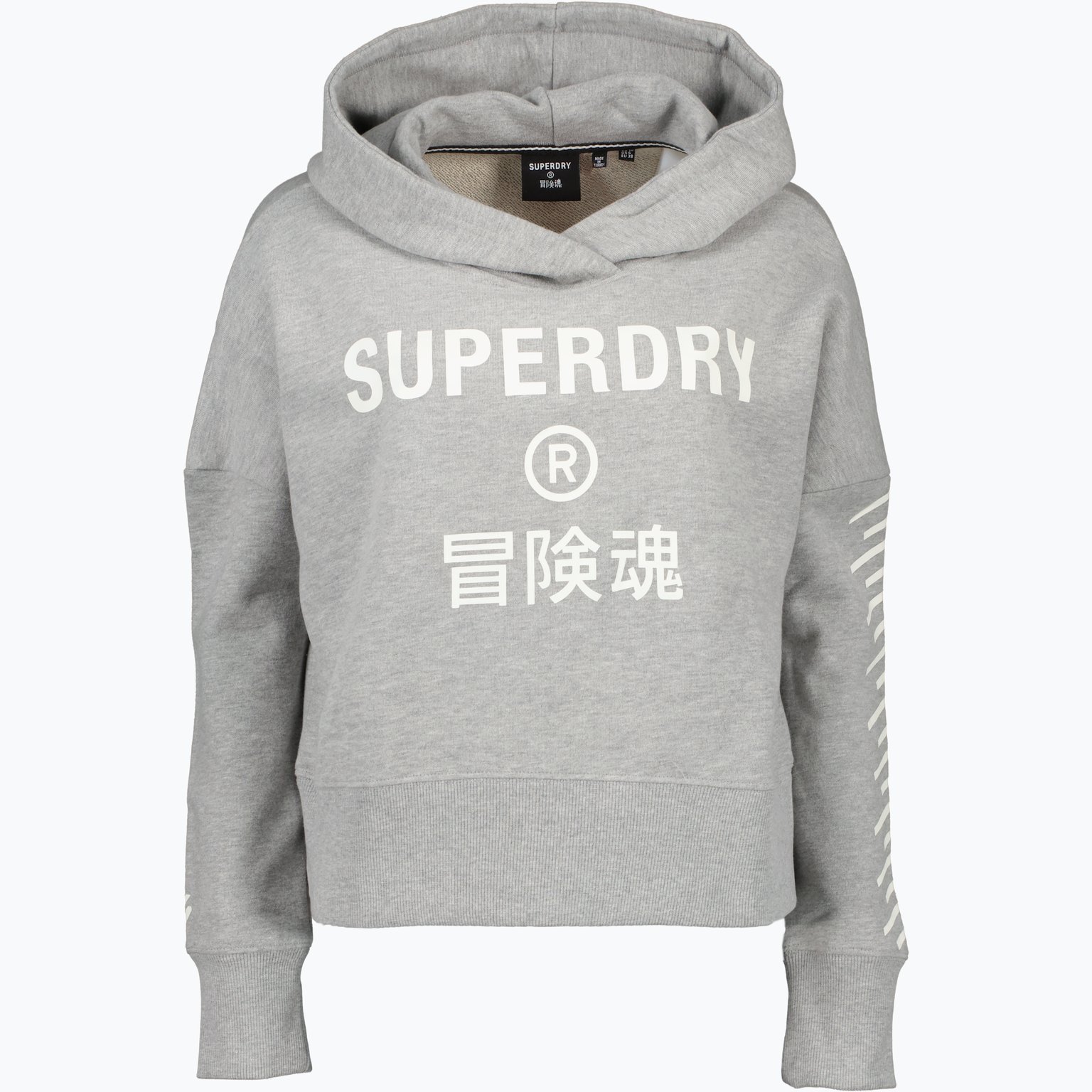 Superdry Code Core Crop Box huvtröja Grå