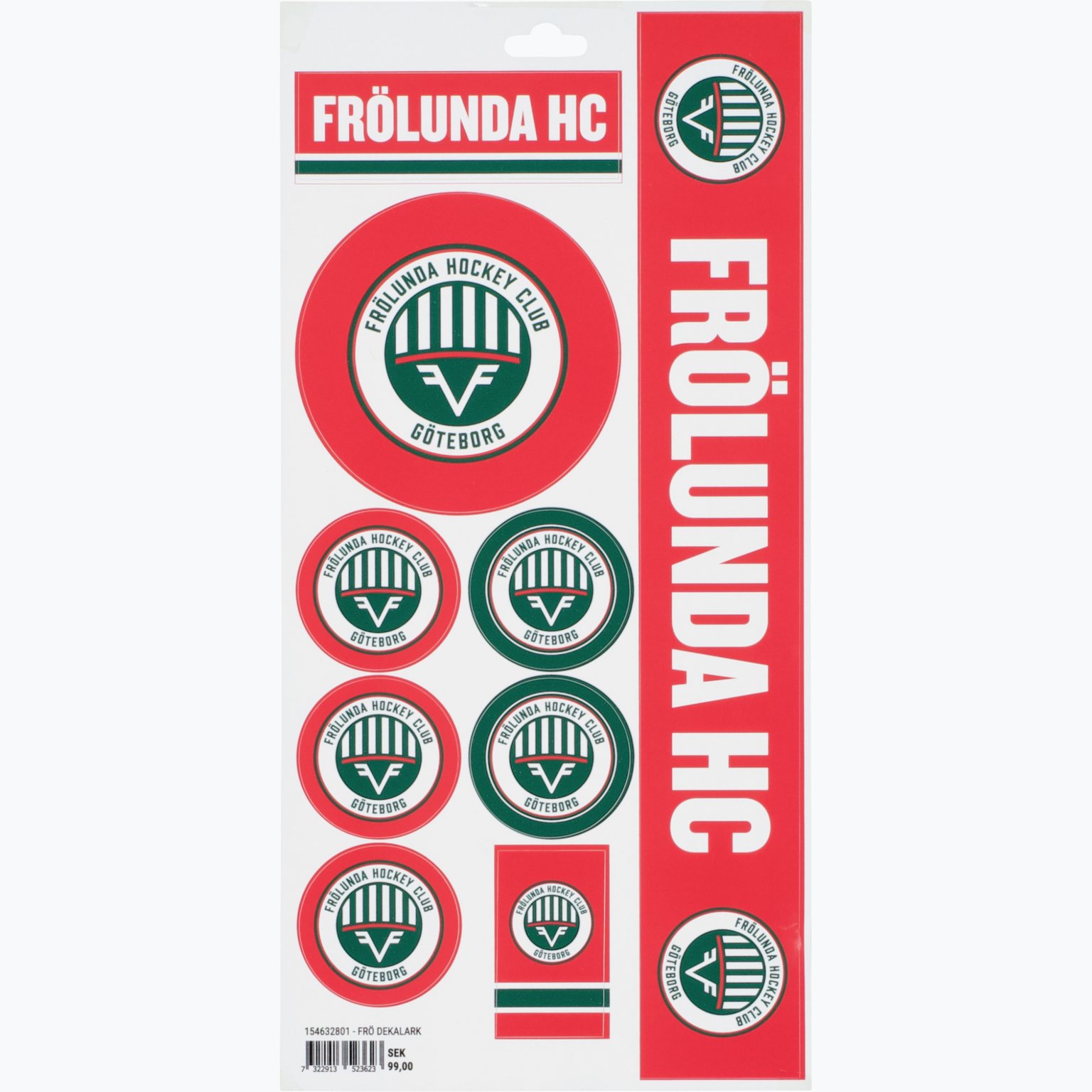 Frölunda Hockey Dekalark 20x40cm Röd