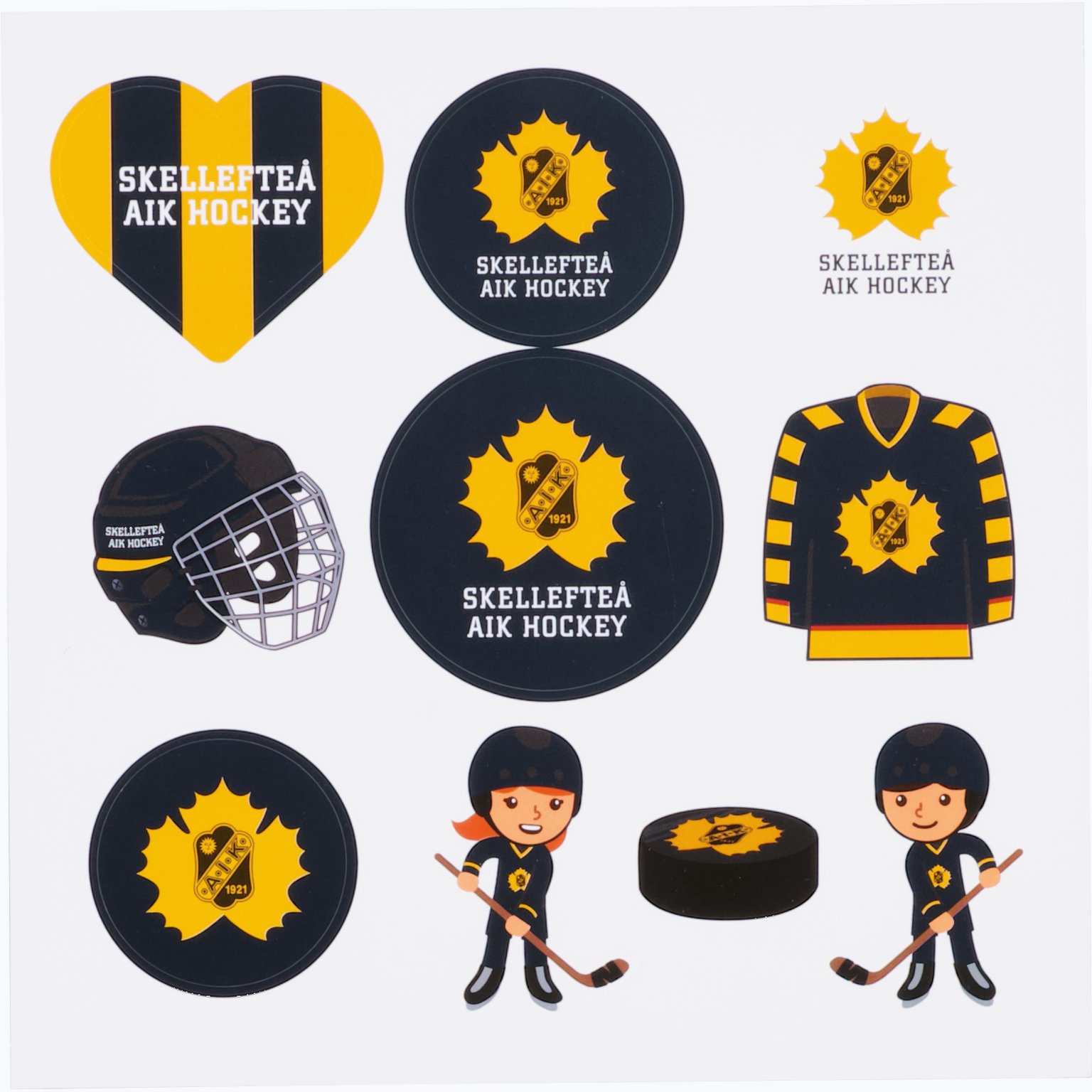 Skellefteå AIK Stickers 2 Ark Gul