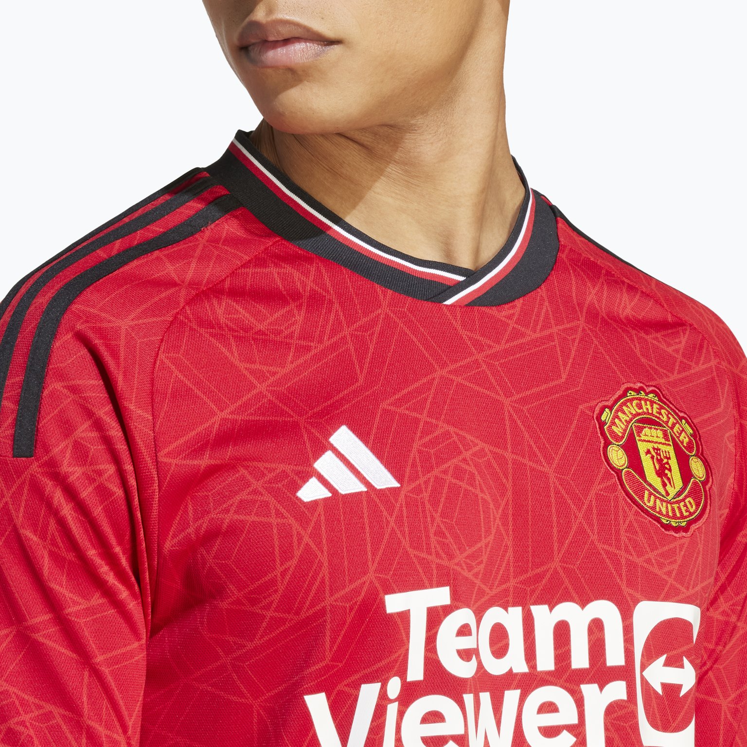 adidas Manchester United 23/24 Home LS M matchtröja Röd