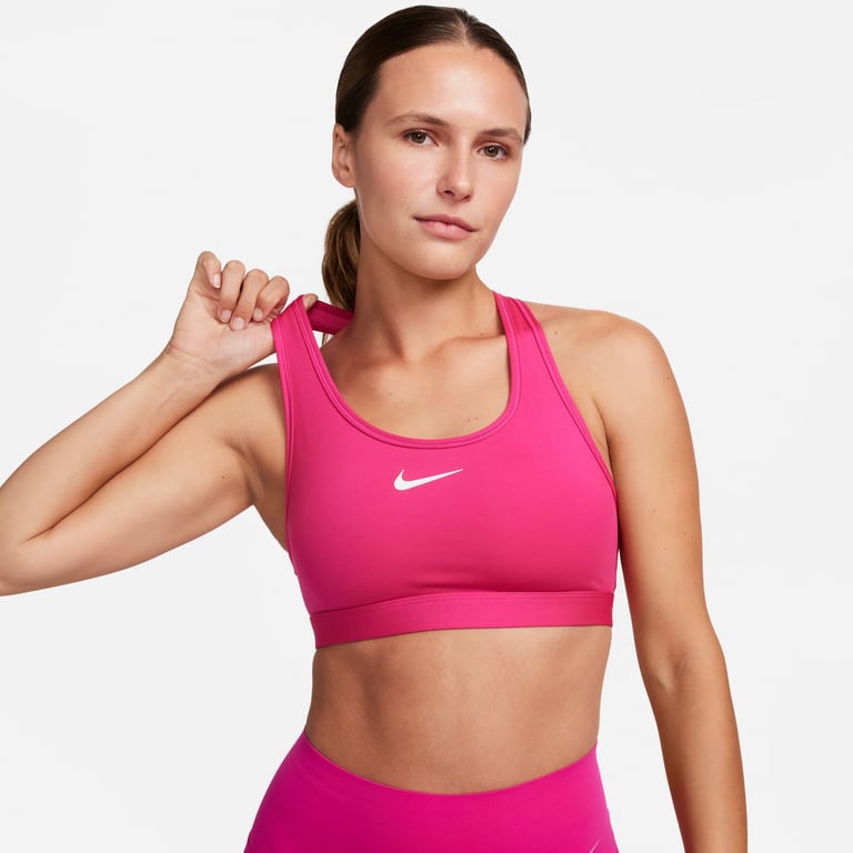 Nike Swoosh Medium Support sport-BH Rosa