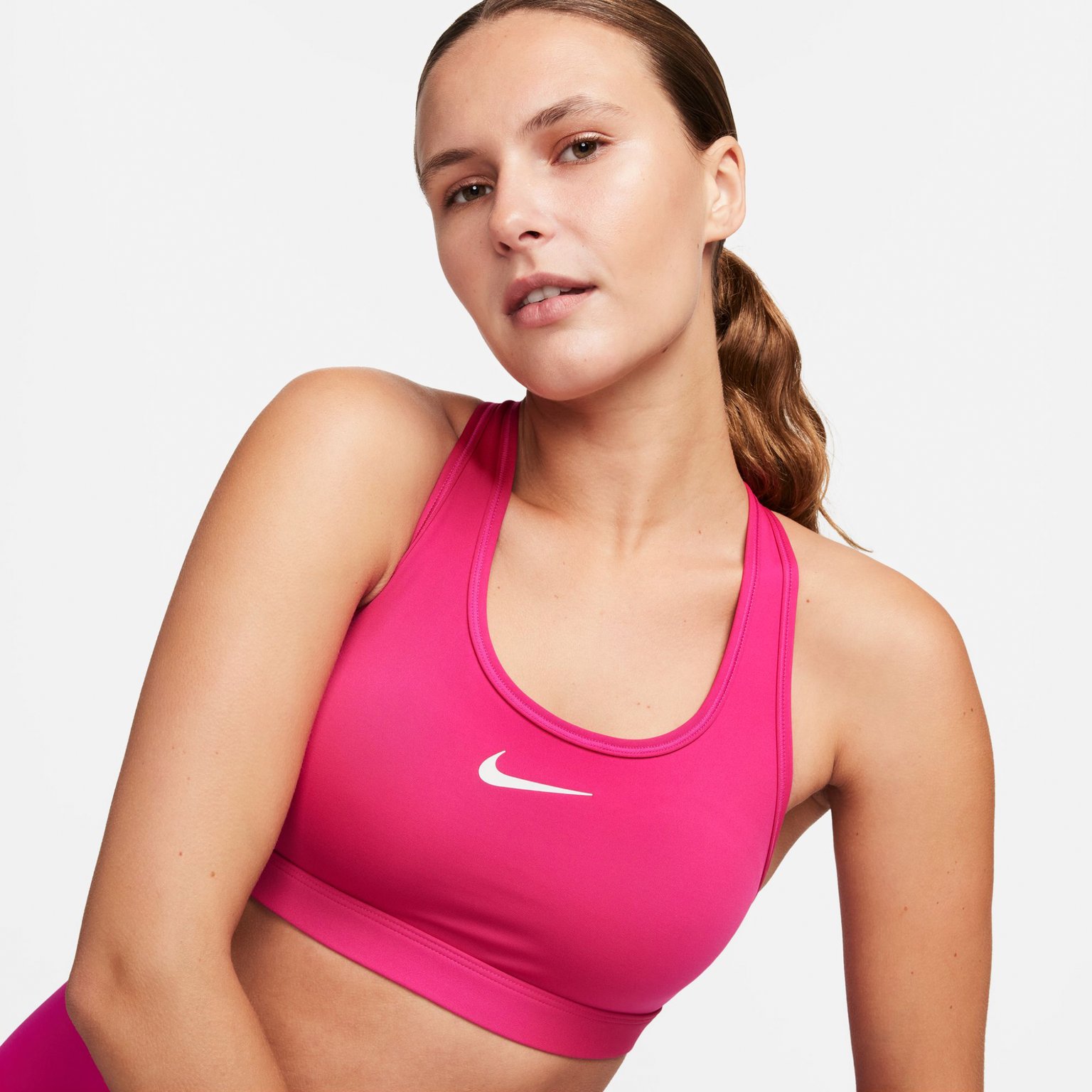 Nike Swoosh Medium Support sport-BH Rosa