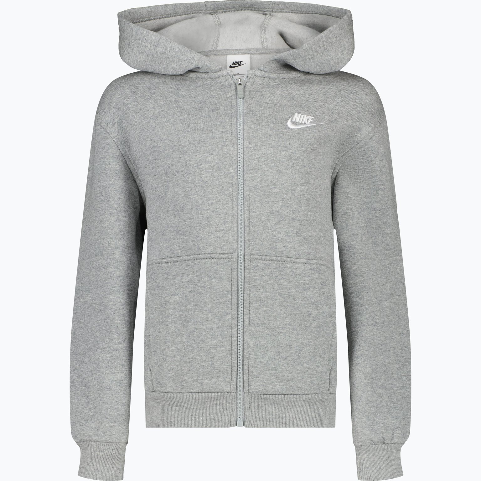 Nike Sportswear Club Fleece Zip JR huvtröja Grå