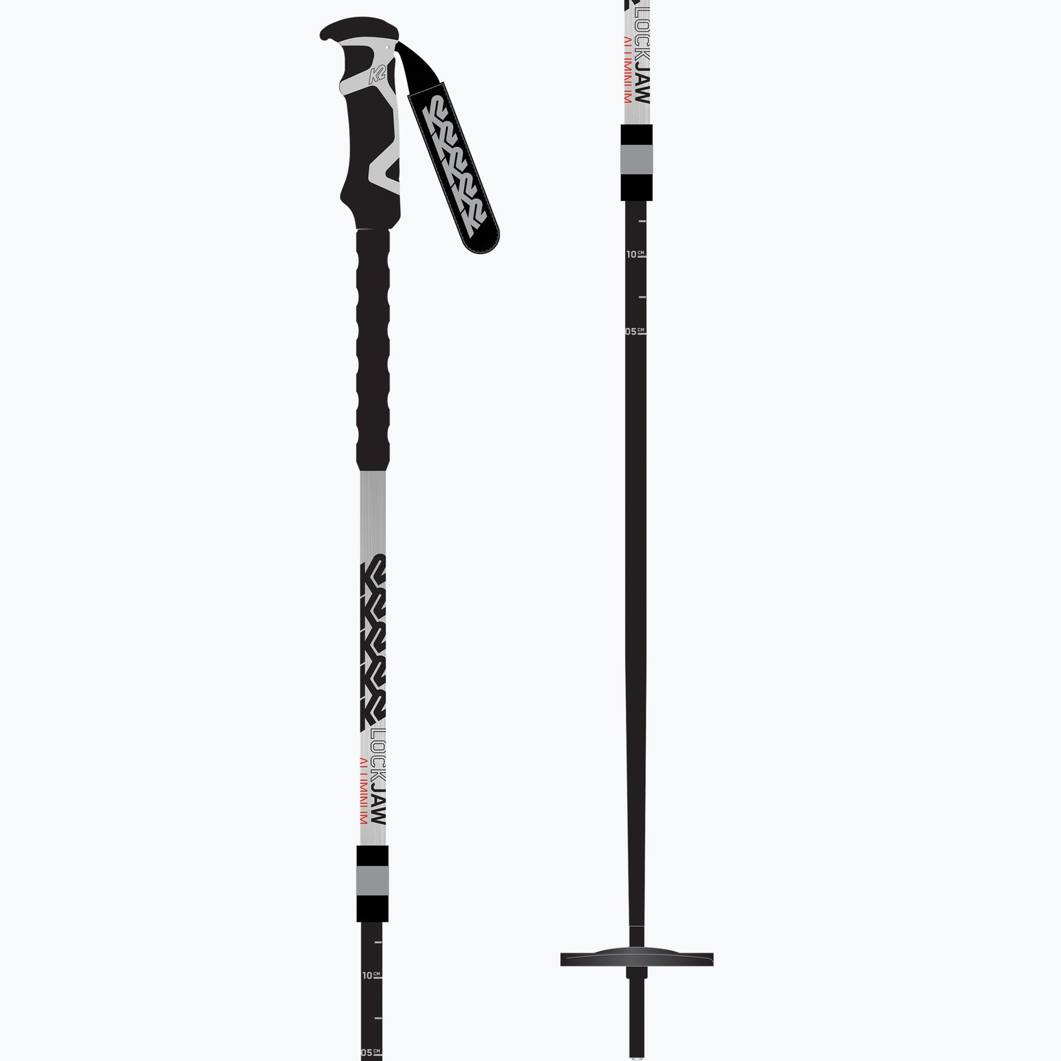 K2 Sports Lockjaw Alu-Eva skidstavar Silver