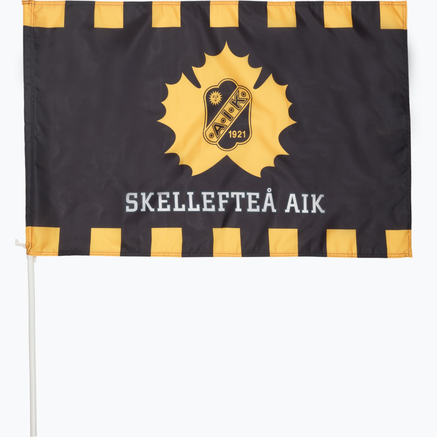 Skellefteå AIK Flagga med pinne 60x90 Svart