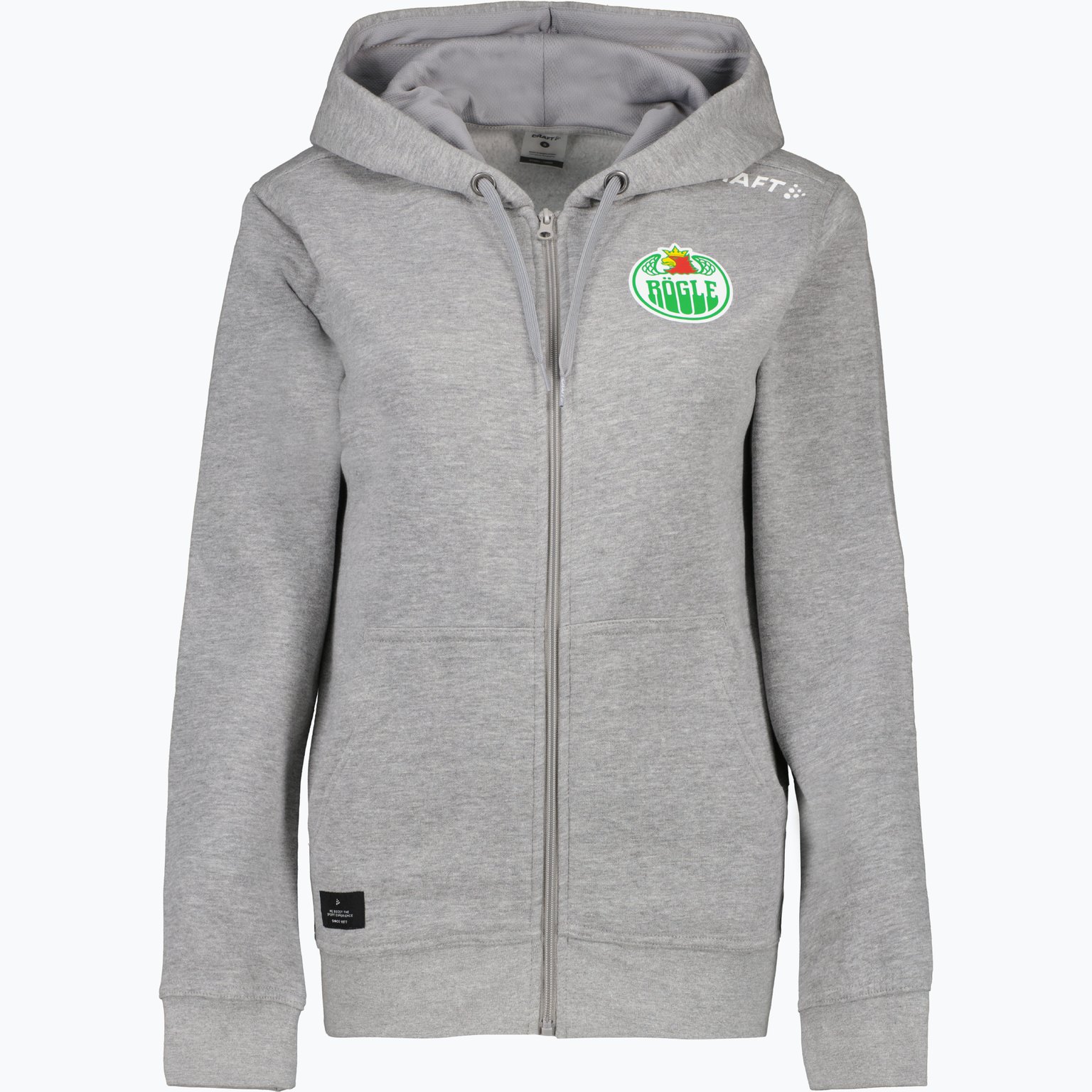 Rögle Logo Full-Zip W huvtröja Grå