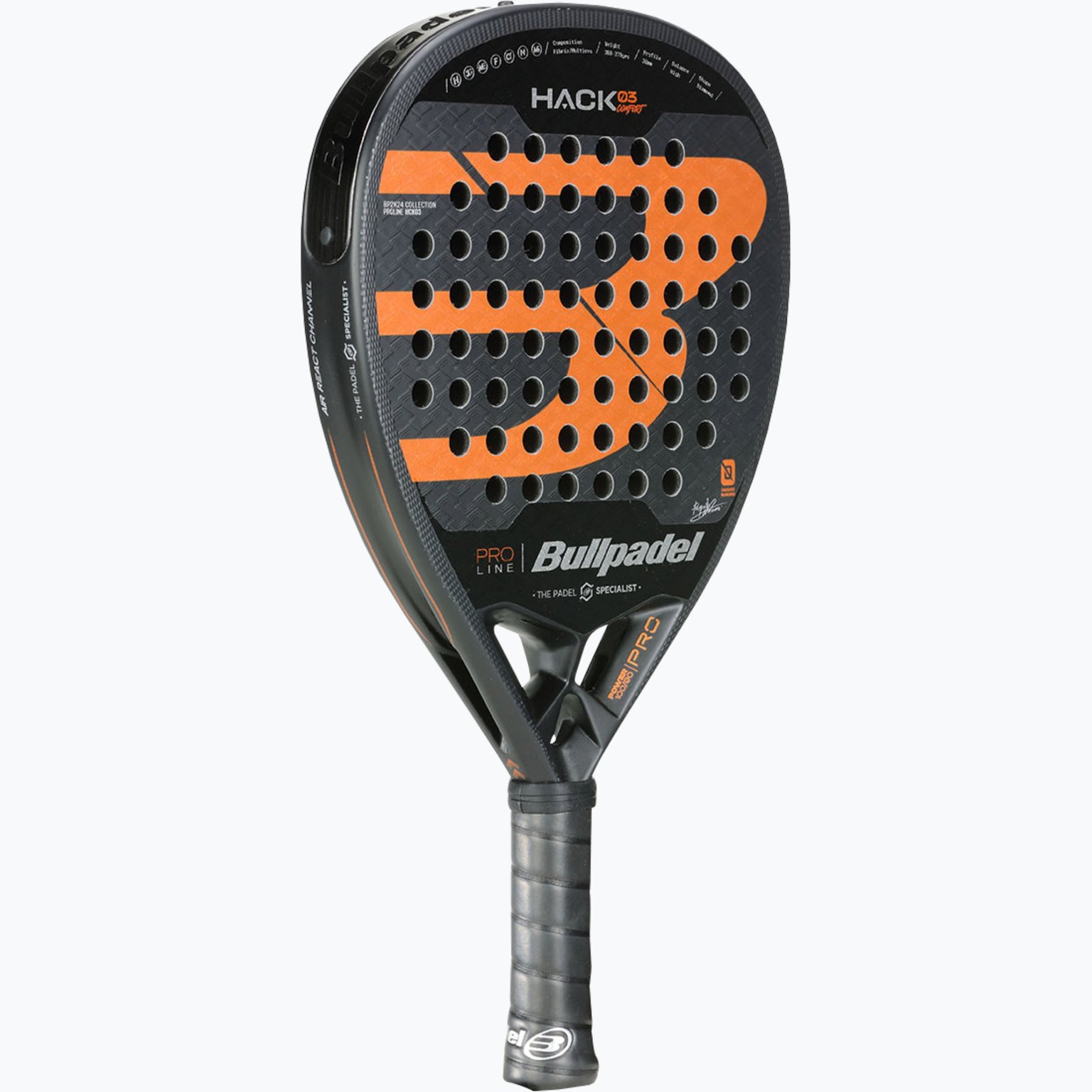 Bullpadel Hack 03 Comfort 24 padelracket Svart