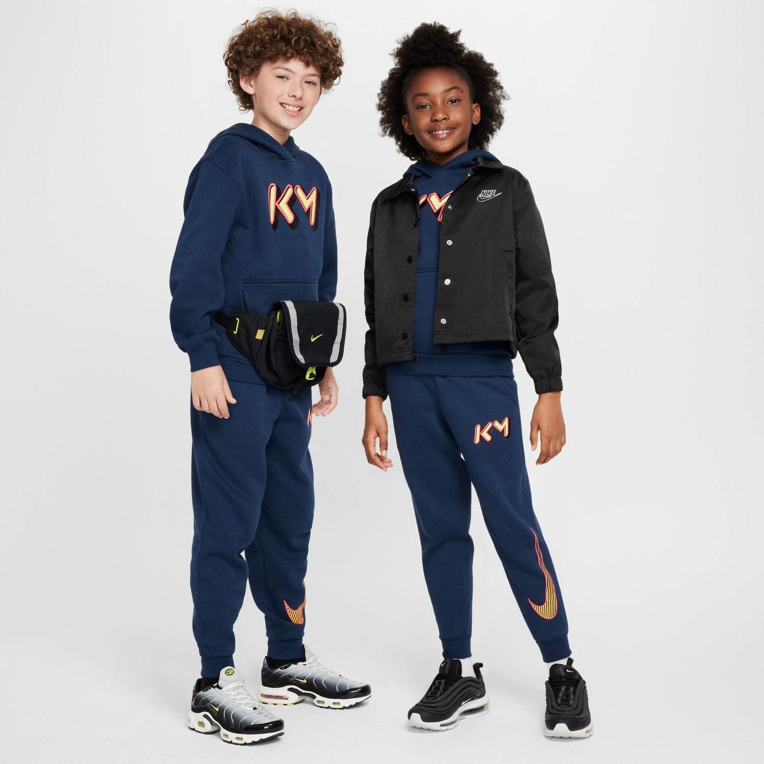 Nike Kylian Mbappé Fleece Club JR mjukisbyxor Blå