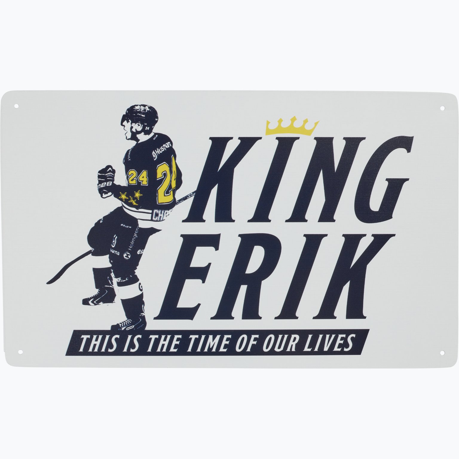 HV71 KING ERIK METALLPLATTA Vit