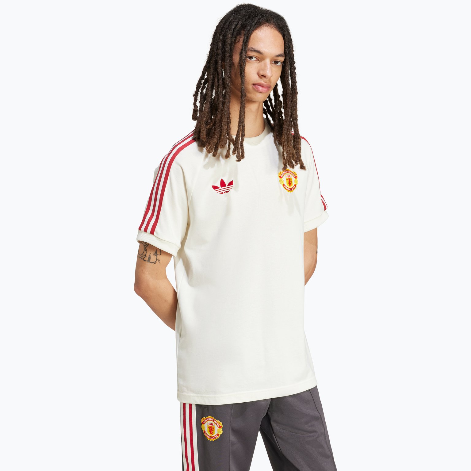 adidas Originals Manchester United Originals 3-stripes M t-shirt Vit