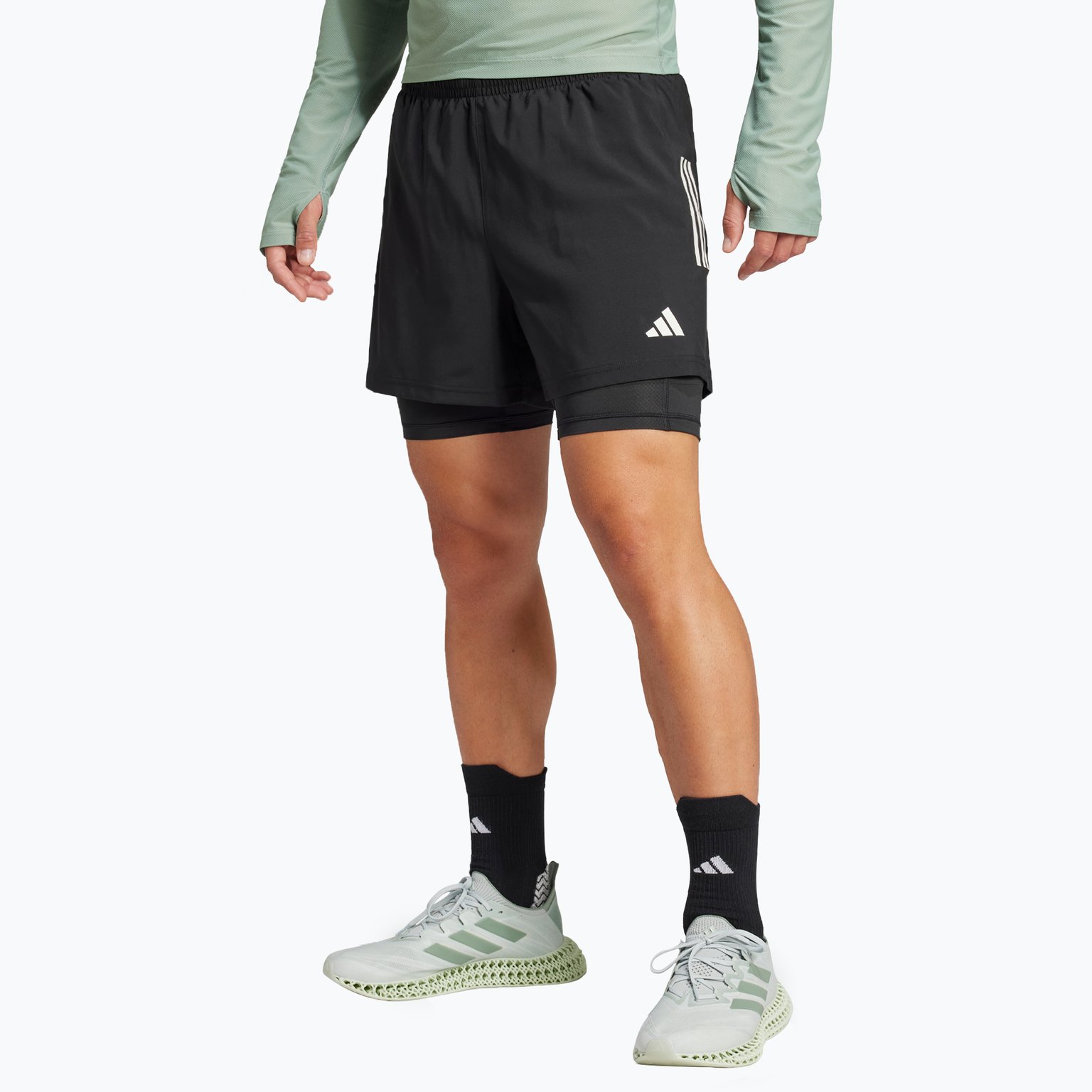 adidas Own The Run 2in1 M träningsshorts Svart