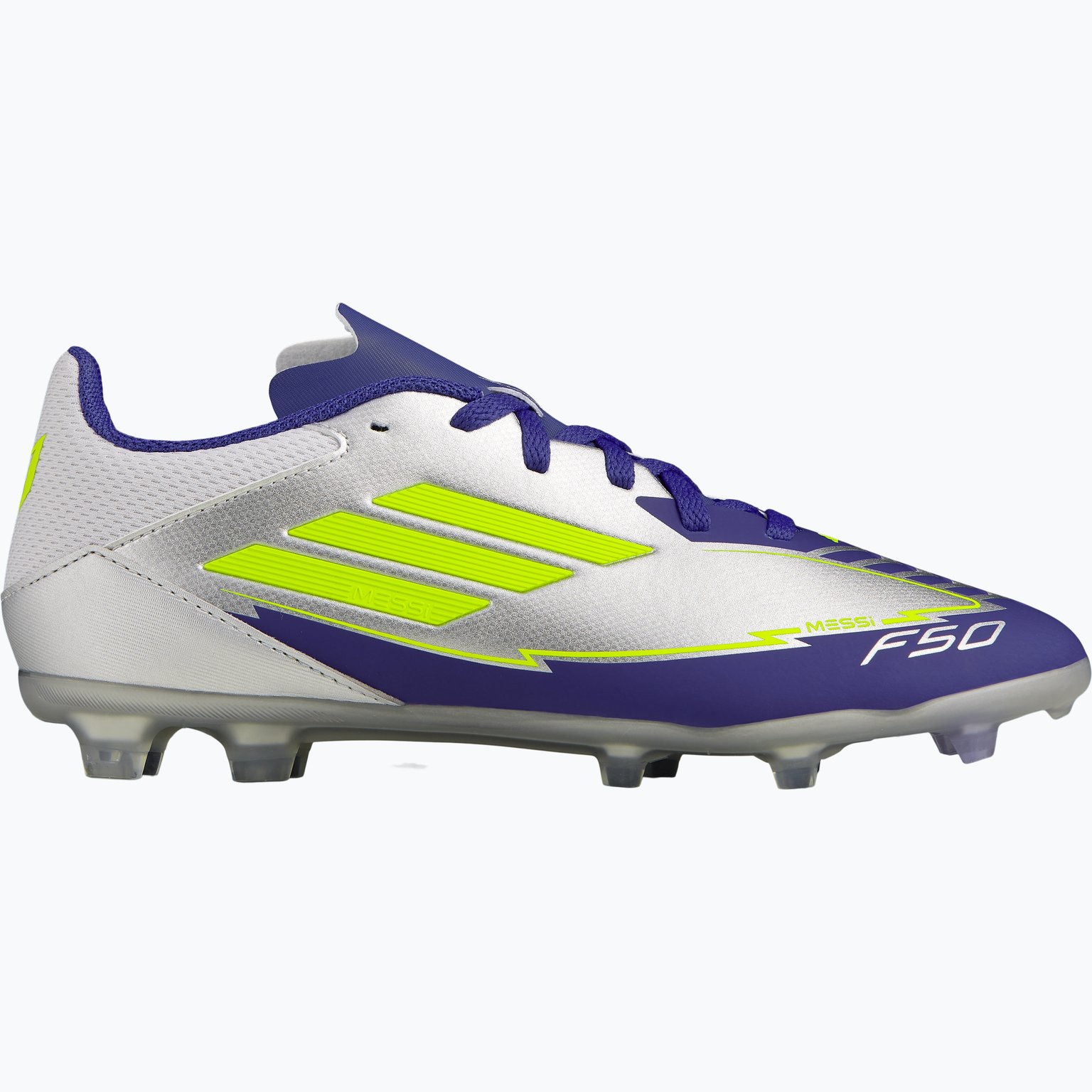 adidas F50 League Messi FG/MG JR fotbollsskor Silver