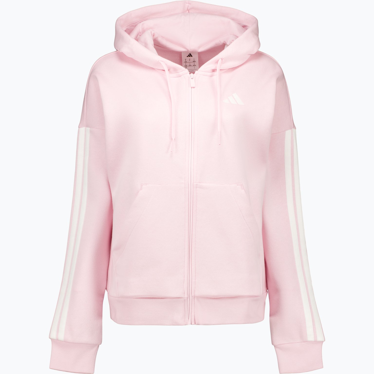 adidas Essentials Fleece 3-stripes Full-Zip W huvtröja Rosa