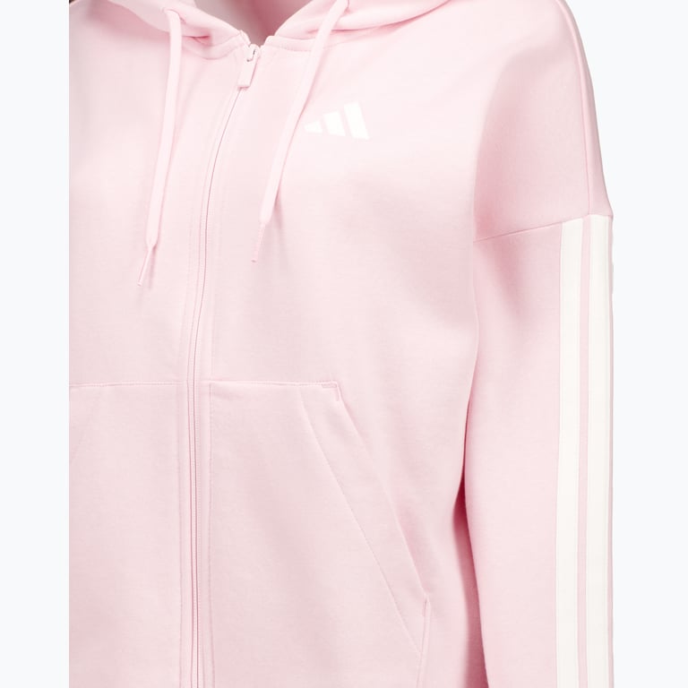 adidas Essentials Fleece 3-stripes Full-Zip W huvtröja Rosa