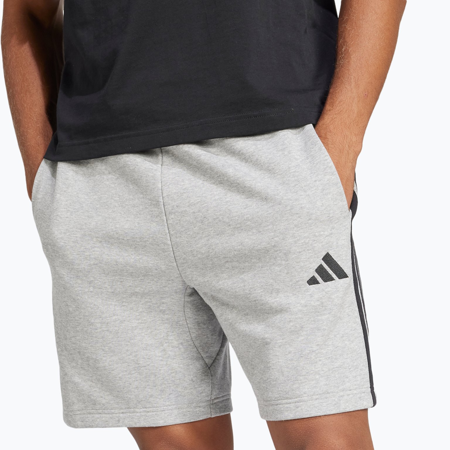 adidas Essentials French Terry 3-Stripes M shorts Grå