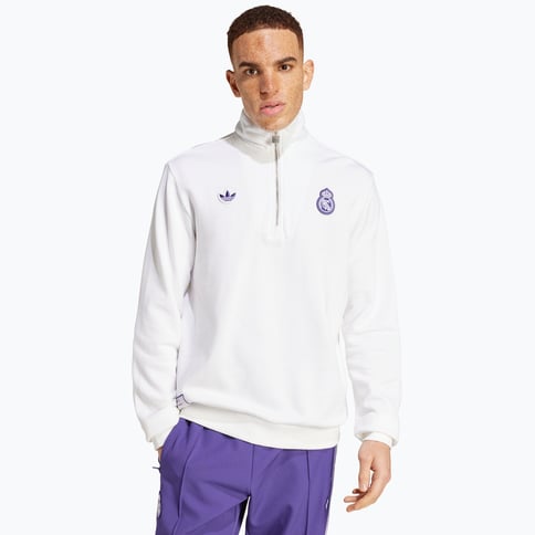 adidas Originals Real Madrid Icon Half Zip M tröja Vit