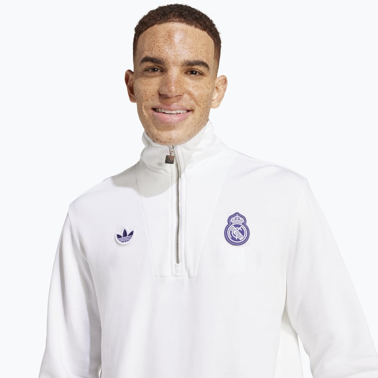 adidas Originals Real Madrid Icon Half Zip M tröja Vit