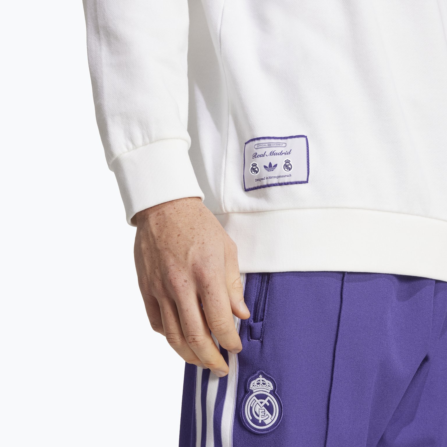 adidas Originals Real Madrid Icon Half Zip M tröja Vit