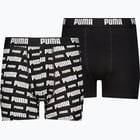 färgalternativ för Svart Puma Logo Print Boxer 2-pack JR kalsonger