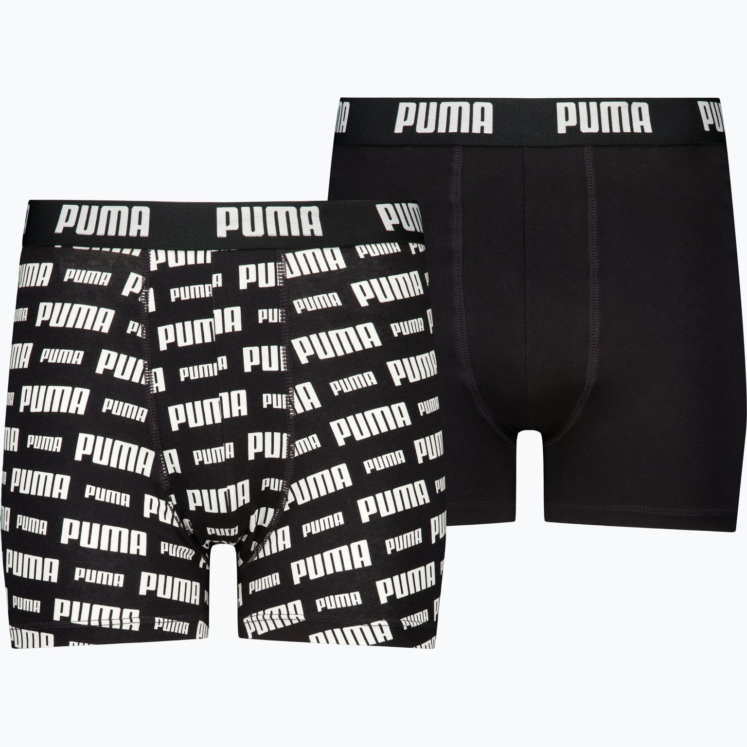 Puma Logo Print Boxer 2-pack JR kalsonger Svart