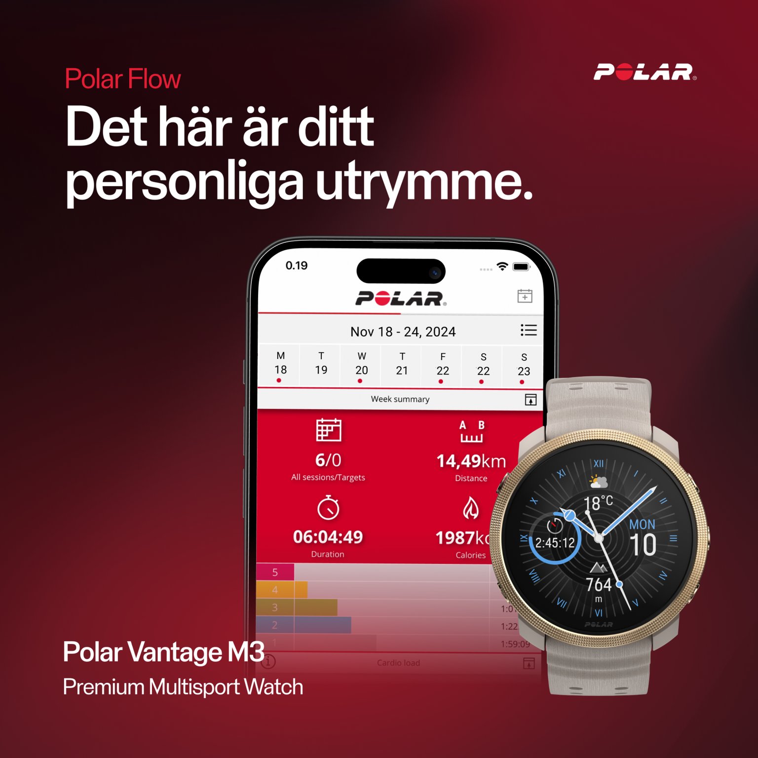 Polar Vantage M3 träningsklocka Beige