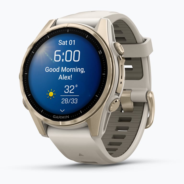 Garmin Fenix 8 43 mm AMOLED träningsklocka Guld