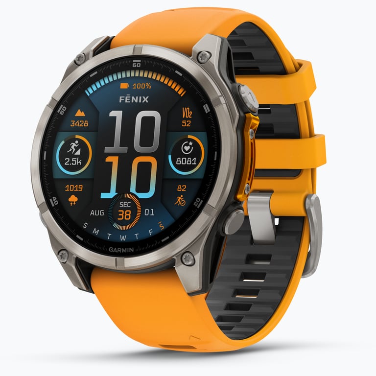 Garmin Fenix 8 47 mm AMOLED träningsklocka Orange