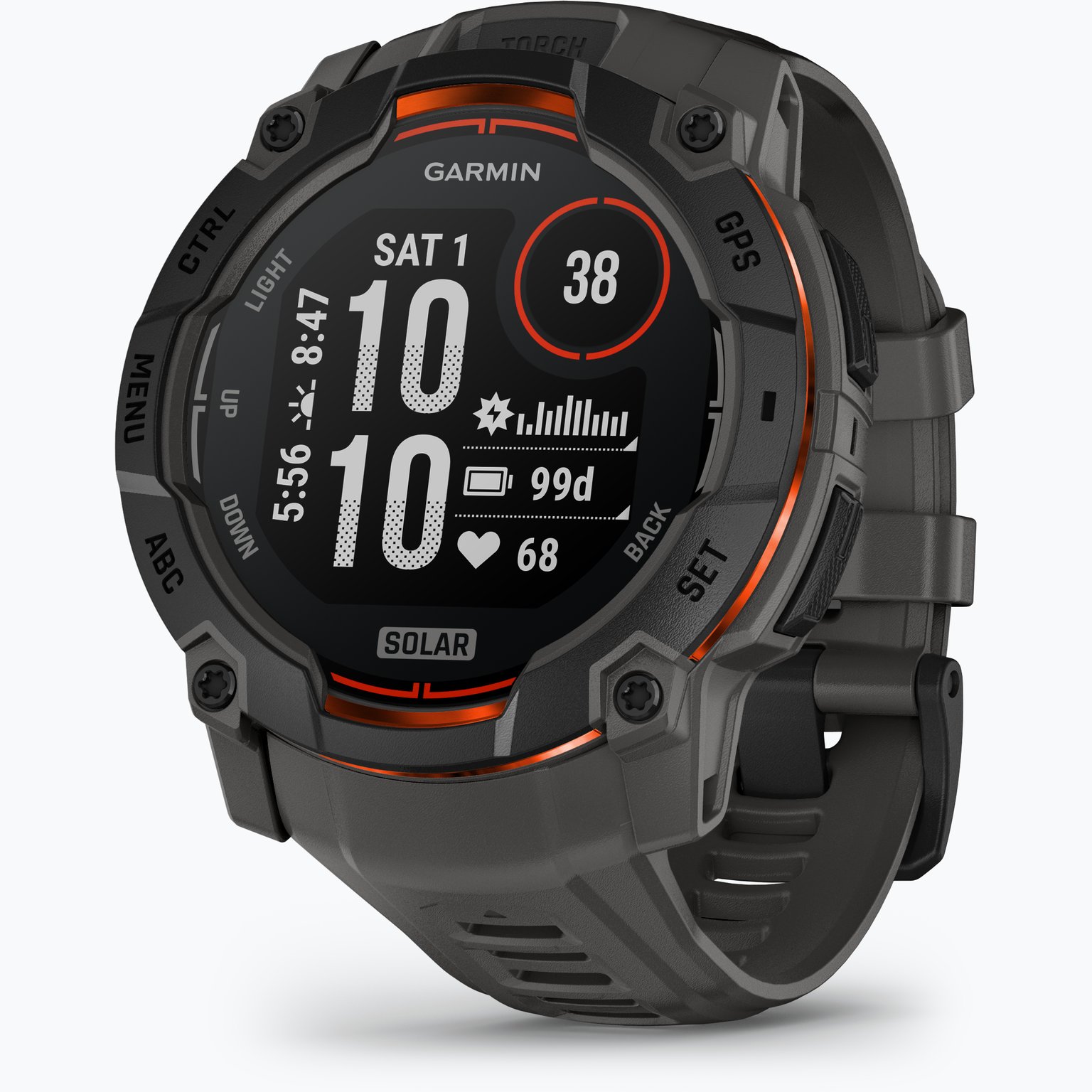 Garmin Instinct 3 Solar 50mm träningsklocka Svart