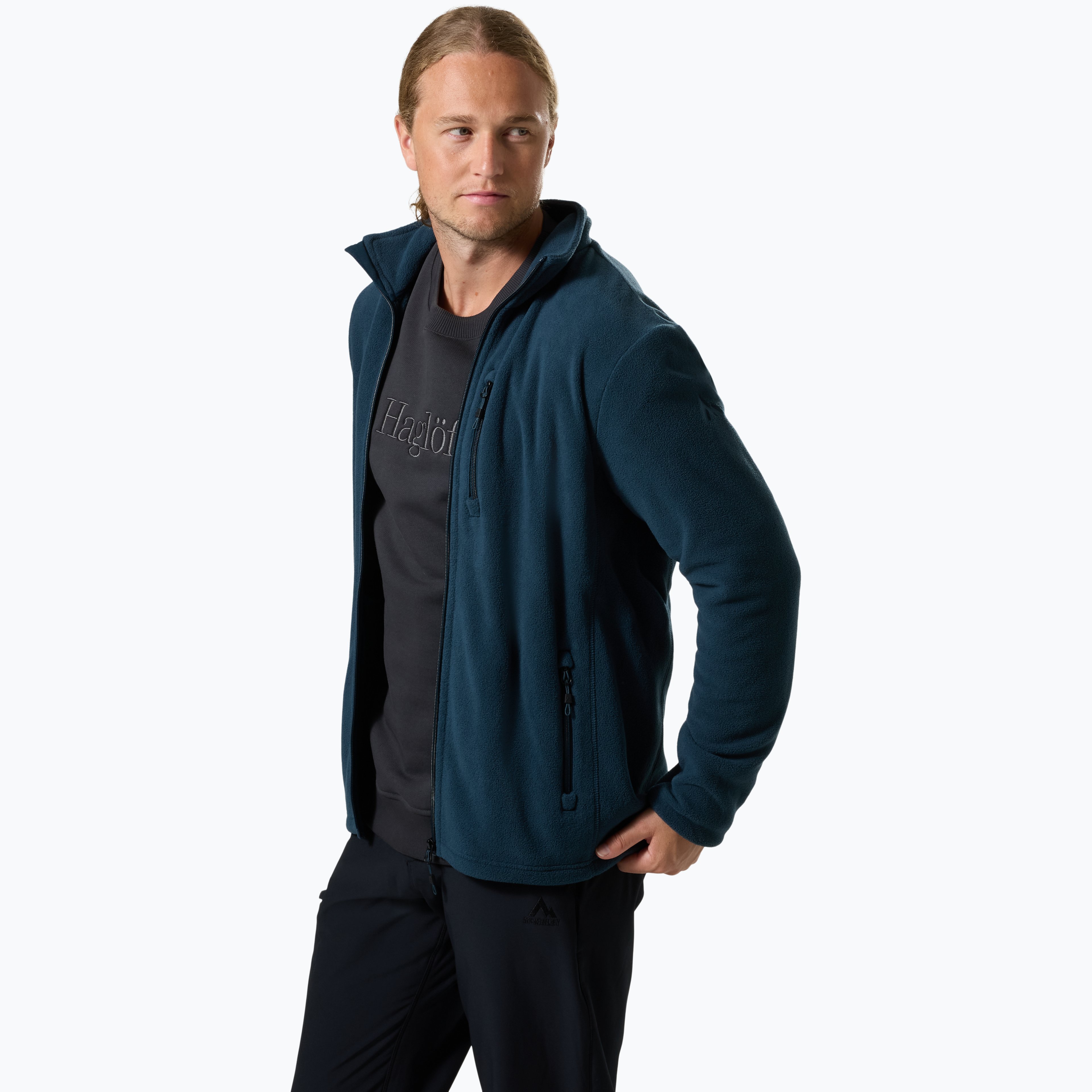 McKinley Valentino Polar M fleecejacka Blå