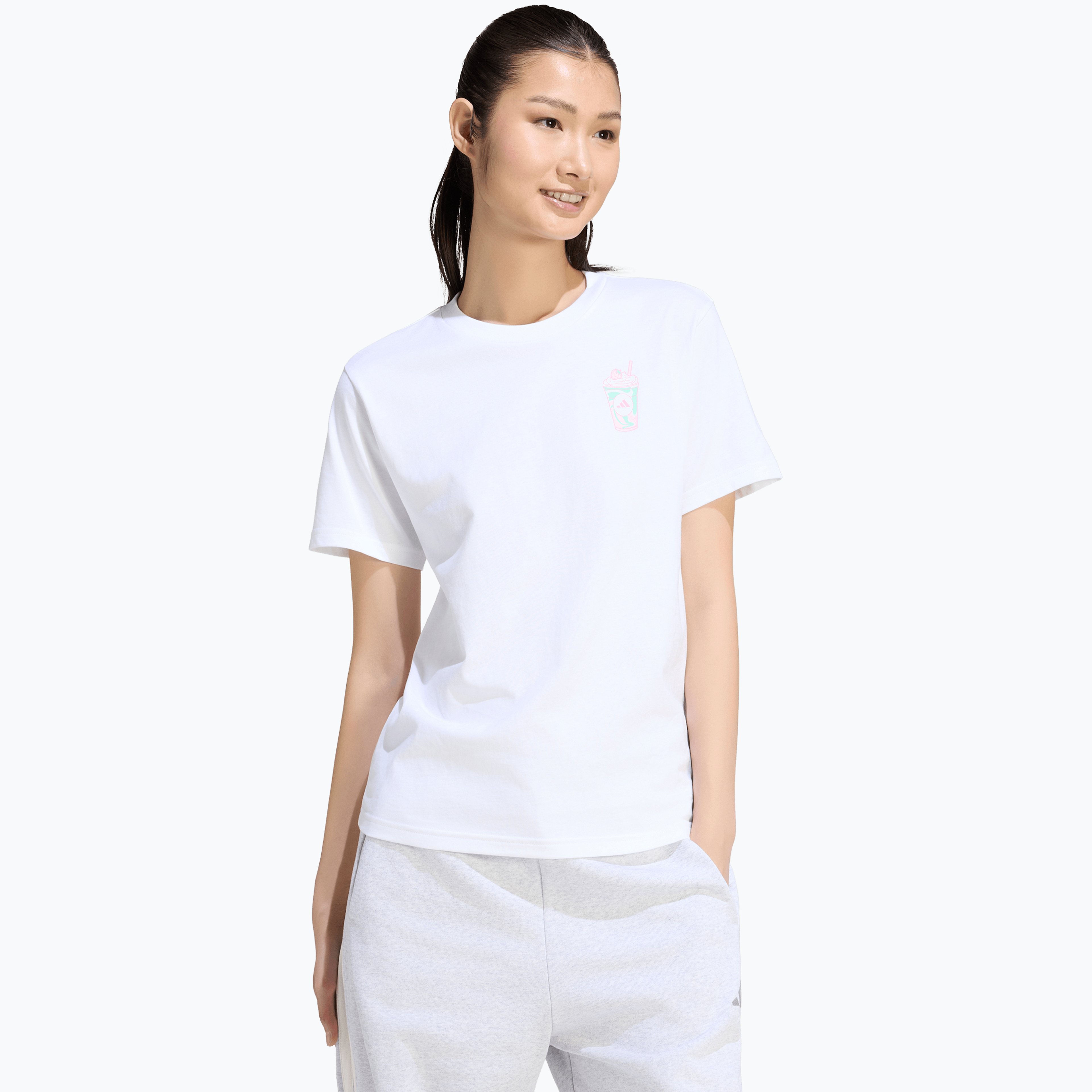 adidas Kit 3-Stripes Loose Cuffed W mjukisbyxor Vit
