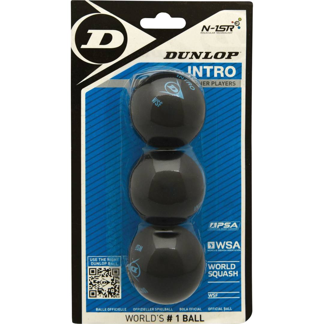 Dunlop Intro 3 ball Blister Squashbollar