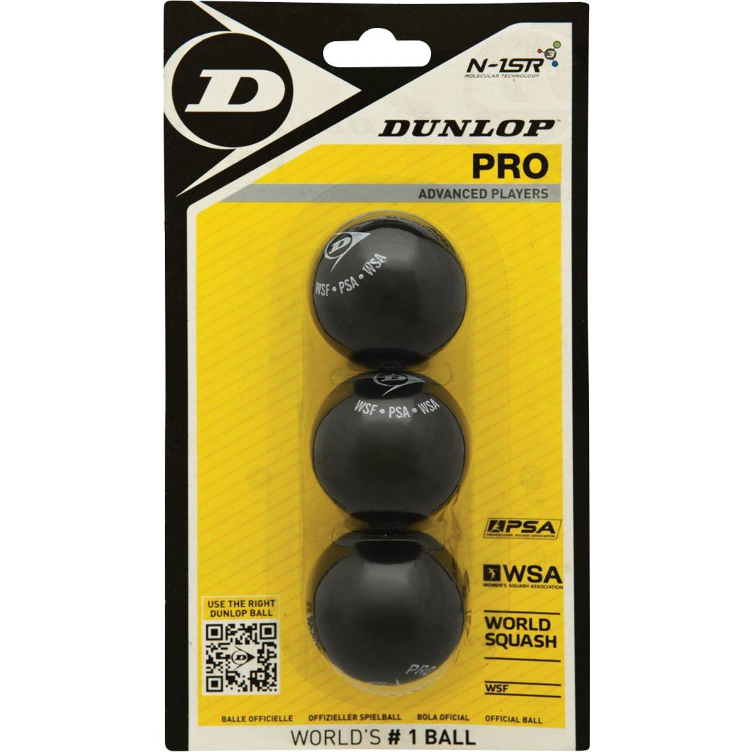 Dunlop Pro 3 ball blister Squashbollar