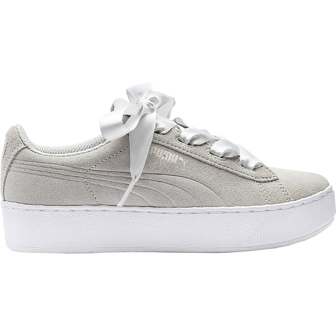 puma vikky ribbon platform white