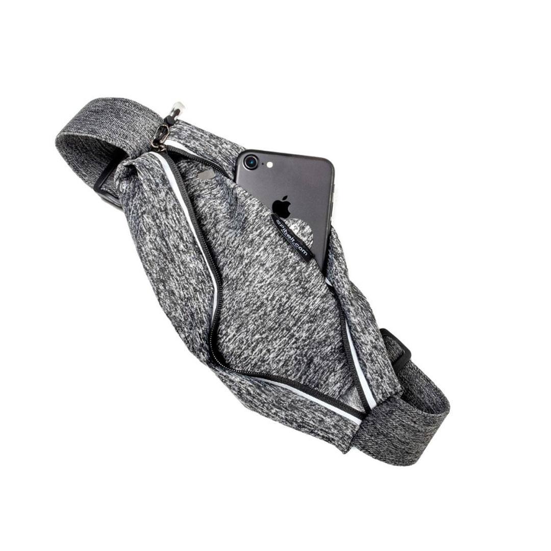 Running Belt with Window - Heather Gray /Black&Gray Zip