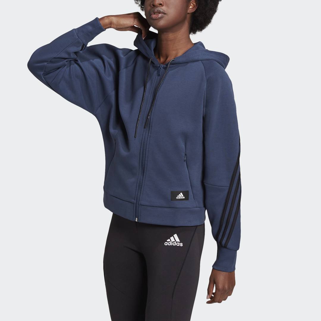 adidas W FI 3S FZ huvtröja