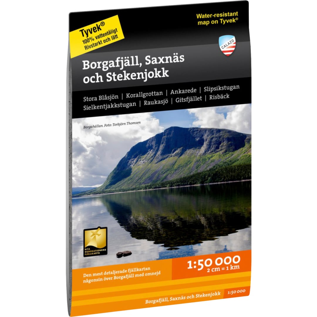 Calazo Borgafjäll, Saxnäs och Stekenjokk 1:50 000 karta Flerfärgad