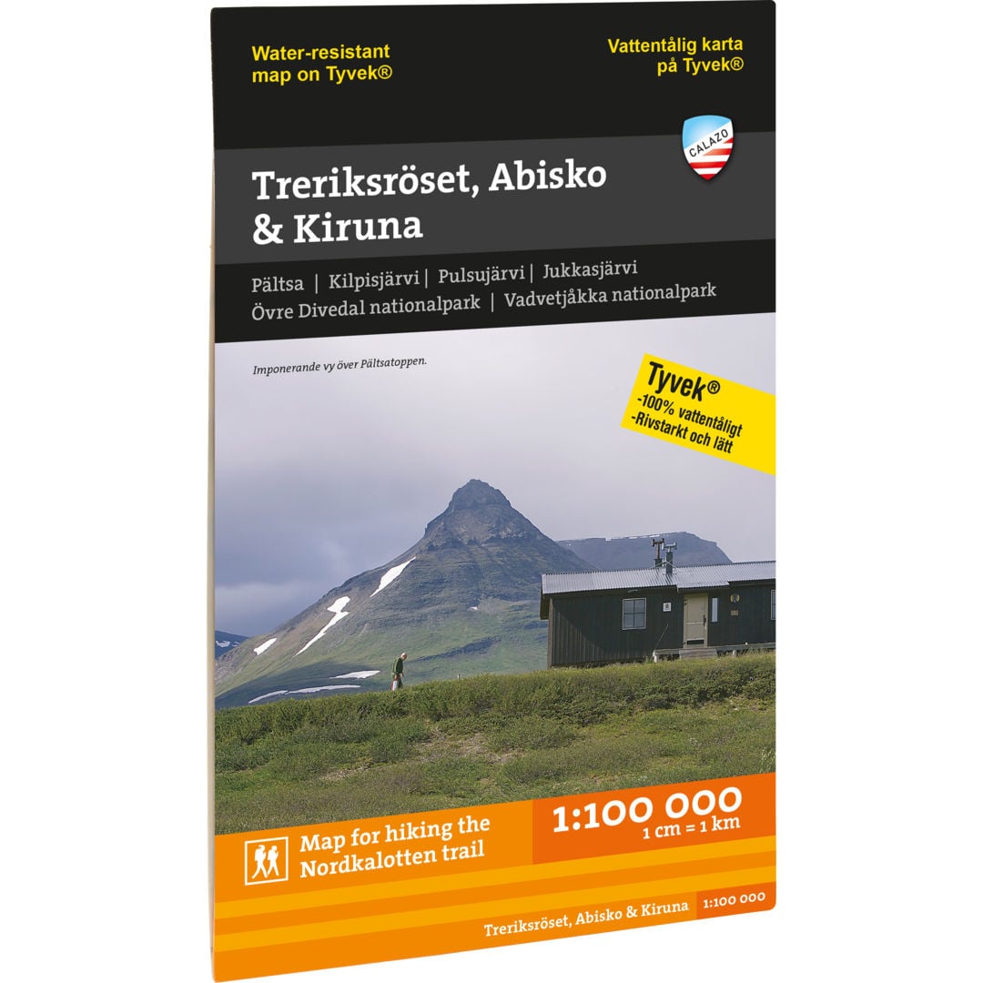 Calazo Treriksröset, Abisko och Kiruna 1:100 000 karta Flerfärgad