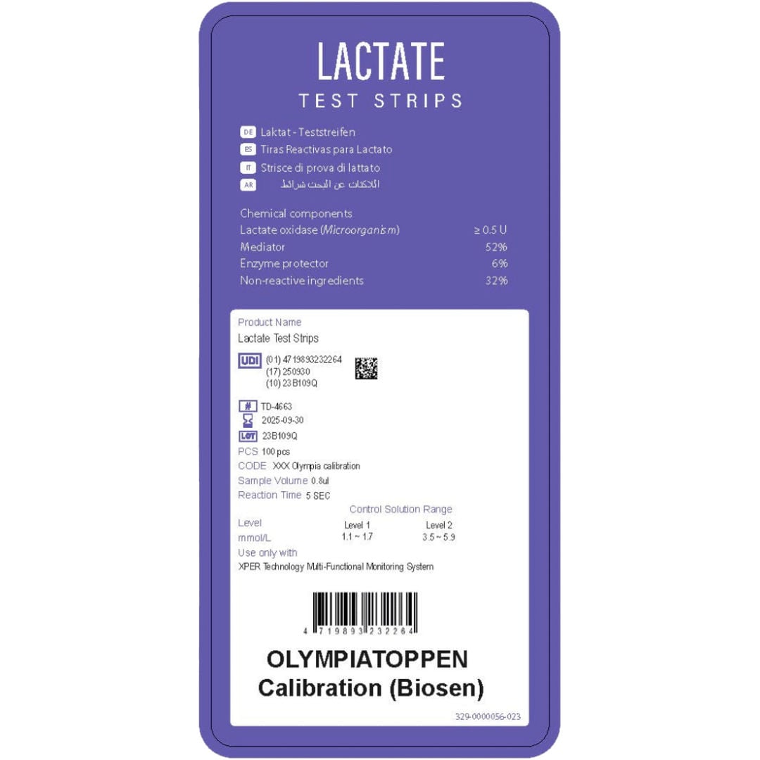 Laktat Test Strips Olympiatoppen Kalibrering (Biosen) 100-Pack