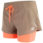 New Balance Printed Impact Run 2in1 Short W Löparshorts Beige