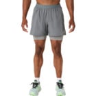 Asics ROAD 2-IN-1 5 TUM LÖPARSHORTS Grå