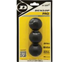 Dunlop Pro 3 ball blister Squashbollar Svart